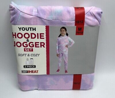 Girls Size M(10/12) 32 Degrees 2-Piece Hoodie & Jogger Set Outfit Heat Retention