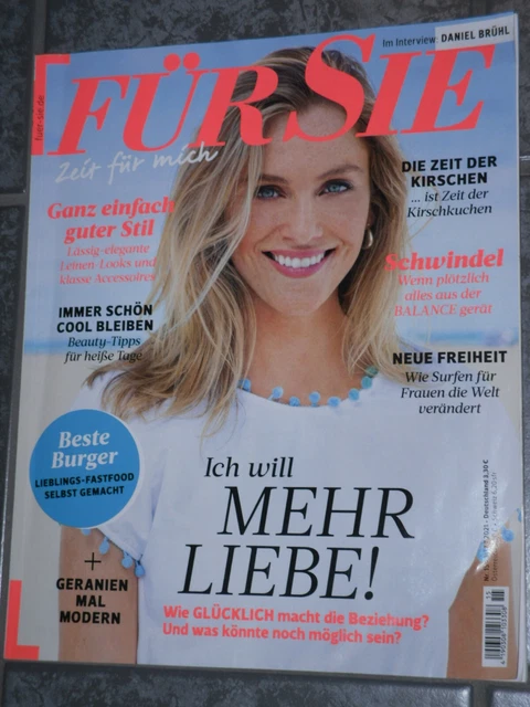 Für Sie Frauenzeitschrift Nr. 15 Juli 2021 Liebe Beauty Kirschen Daniel Brühl
