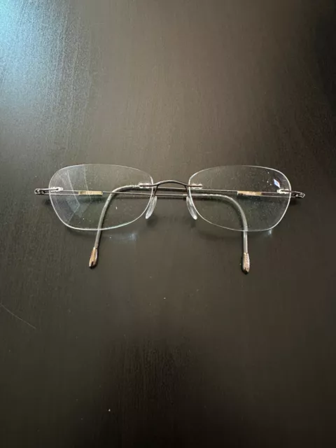 SILHOUETTE 7534 40 6078 Titanium Brown Rimless Eyeglasses Frames 19 140 ...