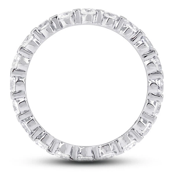 2 CT H SI1 Round Cut Natural Certified Diamonds 18k Gold Classic Eternity Band