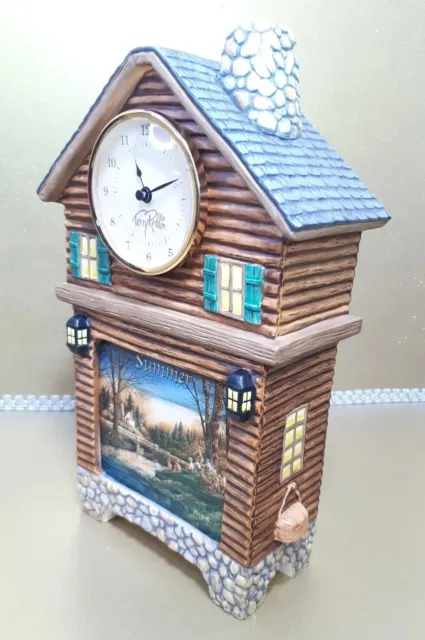 The Bradford Exchange Mint! Table Clock Terry Redlin Summer Plate Collectible