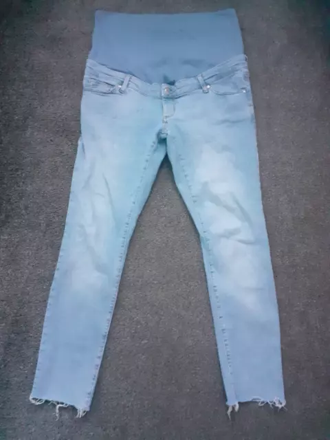 Topshop Moto - Faded Blue Over the Bump Maternity Soft  Skinny Jeans Size 12