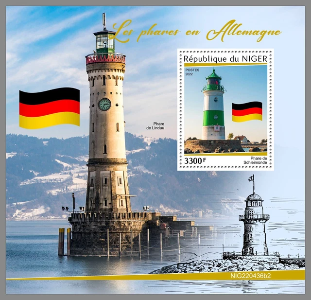NIGER 2022 MNH Deutsche Leuchttürme German Lighthouses #436b2