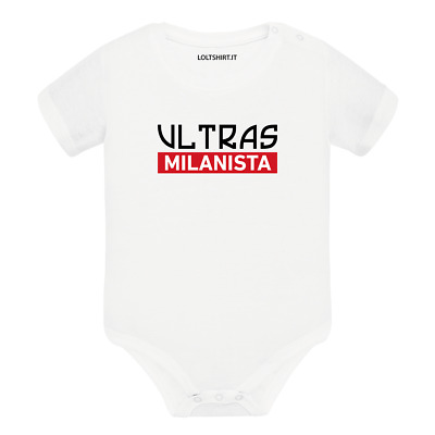 Body divertente neonato a maniche corte Ultras Milan