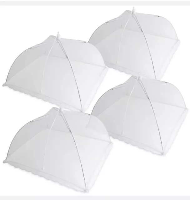 Reusable Pop-up Mesh Screen Dome Food Cover Tent Umbrella Net BBQ Table Fly 4pcs