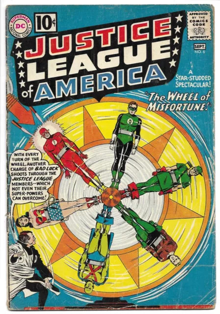 Justice League Of America #6 Gd+ 2.5 Detached Cover Wonder Woman! Aquaman!