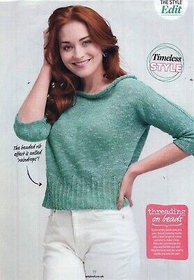 ~ Pull-Out Knitting Pattern For Lady's Lovely Beaded Batwing Top ~ 32" ~ 46" ~