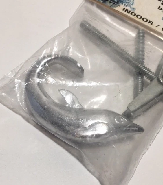 Vintage 1997 NOS CEILING HOOK Dolphin Shaped hook Oil Lamp Birdcage Plant