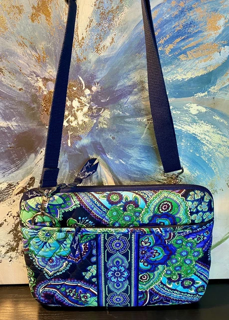 VERA BRADLEY Blue Mini Laptop Case Hardshell Tablet Bag 22.50