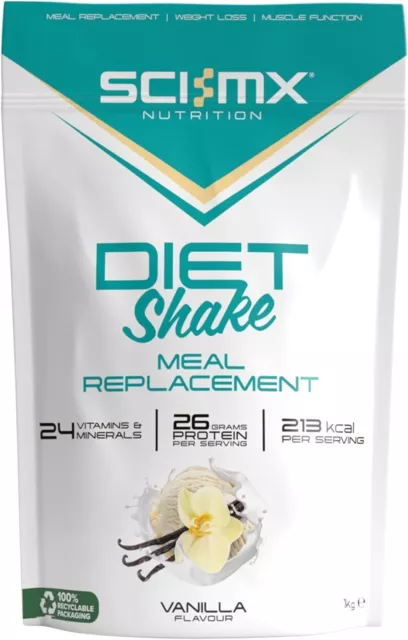 SCI-MX Diet Meal Replacement Shake - Vanilla - High Protein 1KG (18 servings)