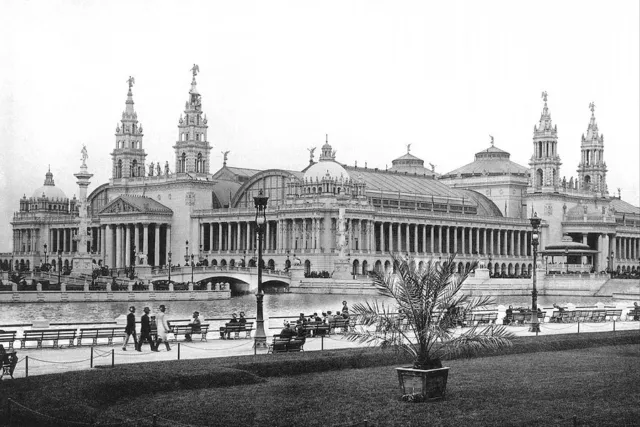 1893 CHICAGO WORLDS FAIR PALACE OF MECHANIC ARTS 12x18 SILVER HALIDE PHOTO PRINT