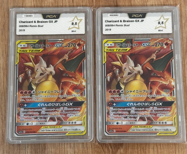 [JAP]POKEMON CARD : PCA 9,5 - Charizard & Braixen GX 008/064 RR -TAG ...