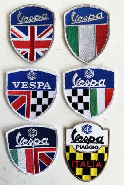 Vespa Shield Patches (Various styles) - Embroidered - Iron or Sew on