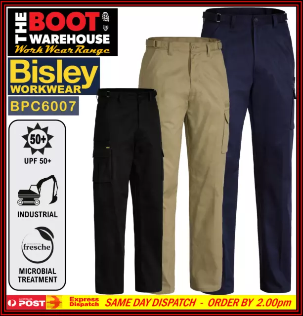 Bisley Workwear BPC6007  8 Pocket Cargo Cotton Drill Men's Work Trousers Pants