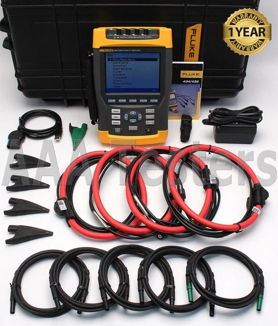 Fluke 435 Trois Phase Puissance Qualité Analyseur Mètre W/Interharmonics