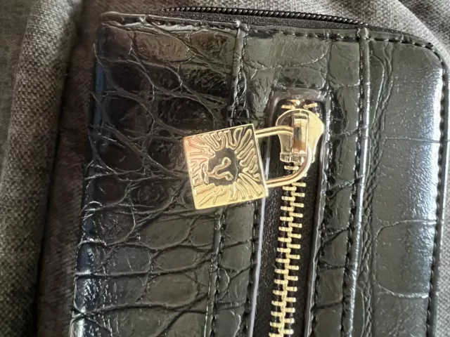 Anne Klein Black Accordion Wallet With Gold Hardware 2