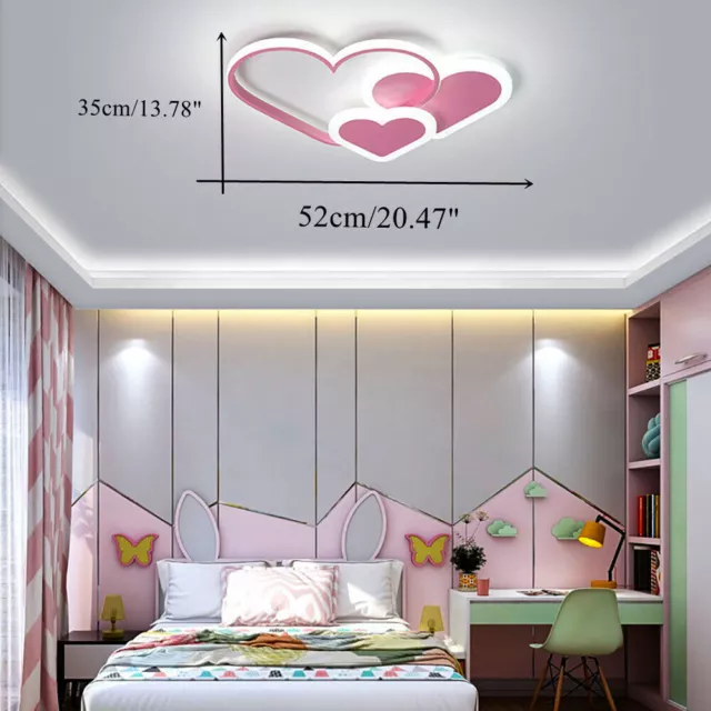 Heart Shape Ceiling Light LED Chandelier Pendant Lamp for Kids' Bedroom Decor