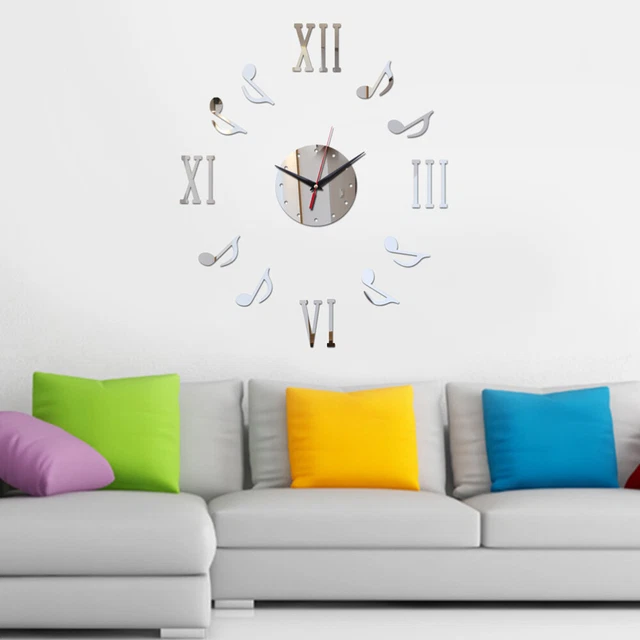Hágalo usted mismo reloj de pared redondo cocina moderna decoración del hogar nota números romanos forma