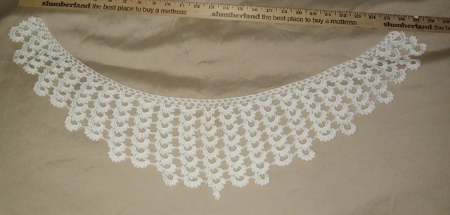 Vintage Hand-Crocheted Large Collar Ivory 28 inches Long