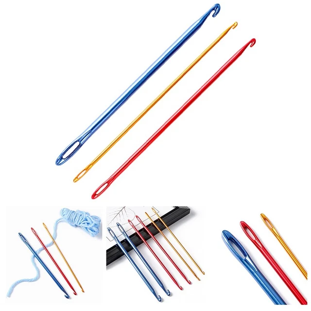 9 PZ KIT ganci all'uncinetto all'uncinetto punti croce occhi grandi in metallo EUR 3,68
