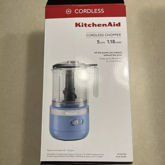 KitchenAid 5-Cup Cordless Food Chopper | Blue Velvet - New (Opened Box)