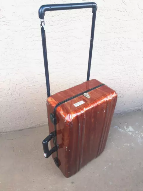 Zero Halliburton Aluminum Rolling luggage Case Woodgrain 23 X 14 × 8