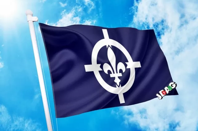 Drapeau Québec Fleurs de Lys Croix Celtique Celtic Cross - Flag Banner