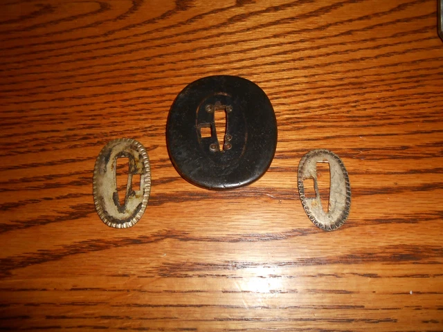 HTF WW2 Japanese Sword Tsuba & Seppa, Late War Type 44, NLF  #0319, Brass
