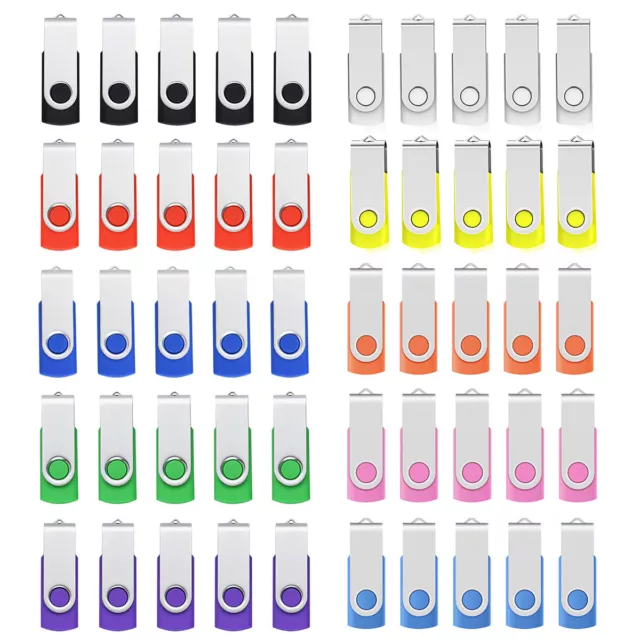 Lot 50PCS Swivel 1/2/4/8/16GB USB Flash Drive Storage Thumb Memory Custom Logo