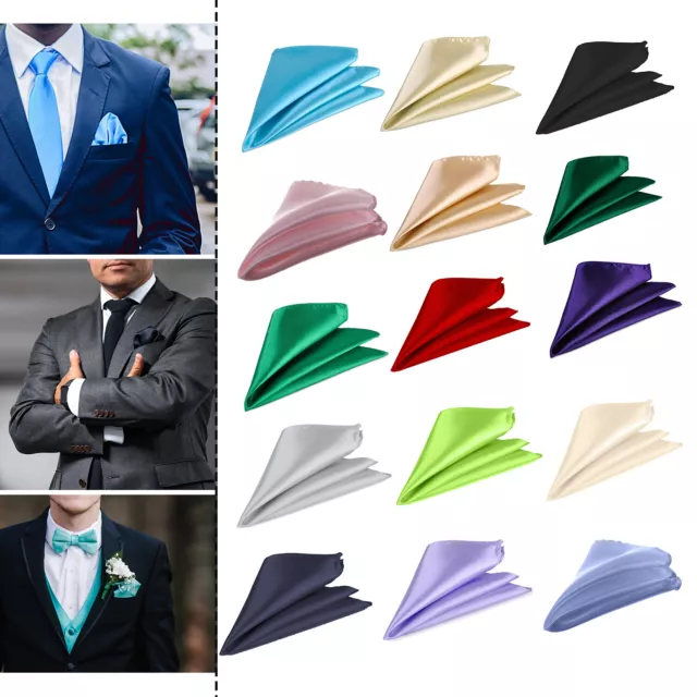UNI POCHE CARRE Mariage Hommes Satin Solide Mouchoir Costume Veste Garcons EUR 3 35 PicClick FR