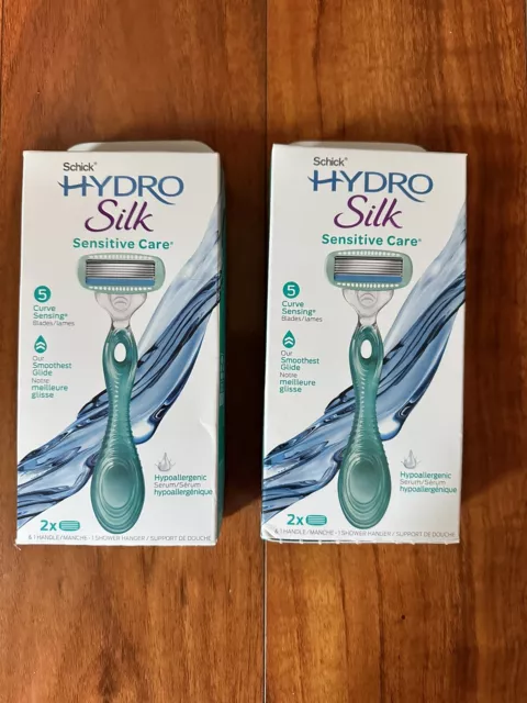 Lot of 2 Schick Hydro Silk 5 Sensitive Care Women's Razor, 2 Razor Blade Refills