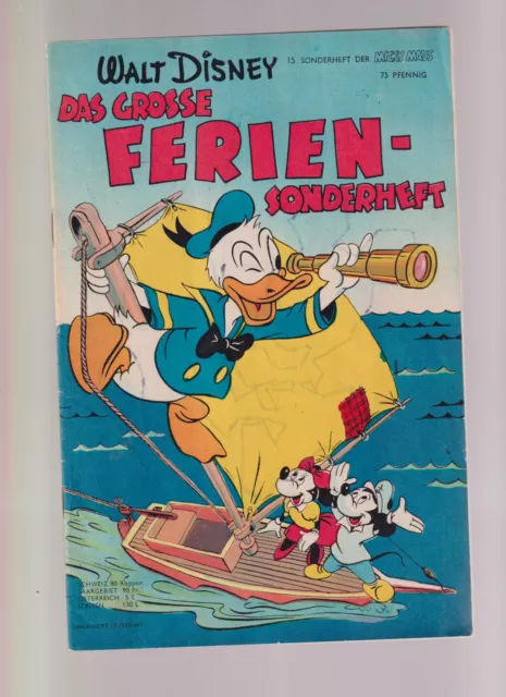 Micky Maus Sonderheft 1954 Nr 15 sehr guter Zustand Das grosse Ferien-Sonderheft