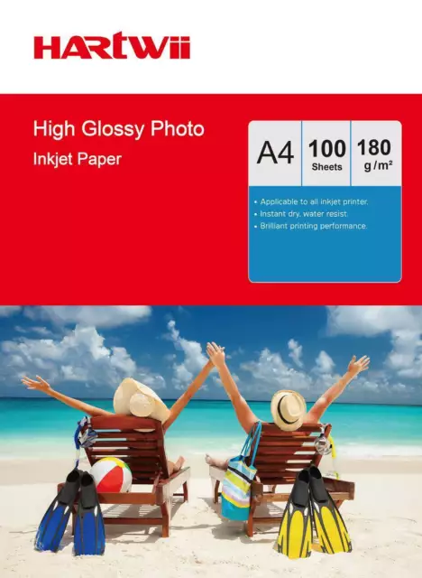 100-1000 Sheets A4 180 Gsm High Glossy Photo Paper Inkjet Paper Printer Hartwii