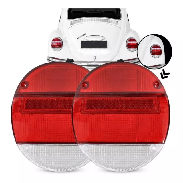 REAR TAIL LIGHT LENS SET PAIR VOLKSWAGEN TYPE 1 T1 VW BUG SUPER BEETLE 73-79 Red