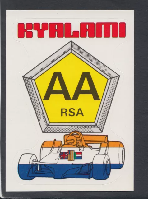 Panini F1 Grand Prix Sticker, No 6 Kyalami RSA Motor Racing, Sports