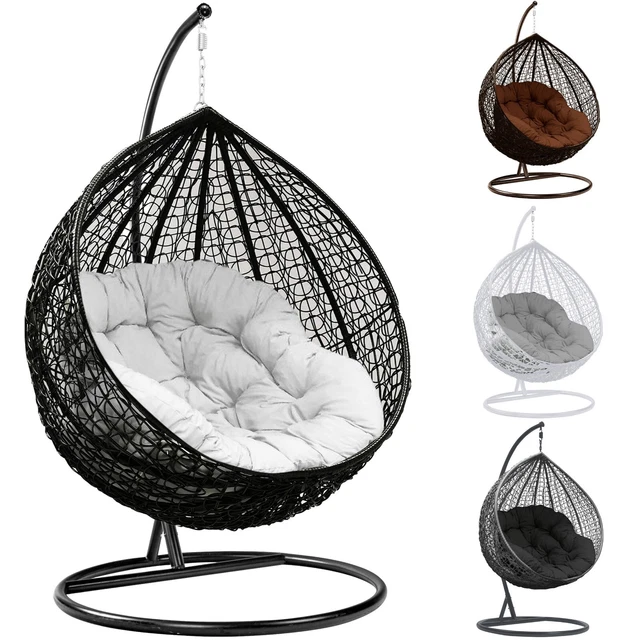 Hanging Egg Chair Rattan Outdoor Indoor Patio Garden Swing Chairs With Cushion