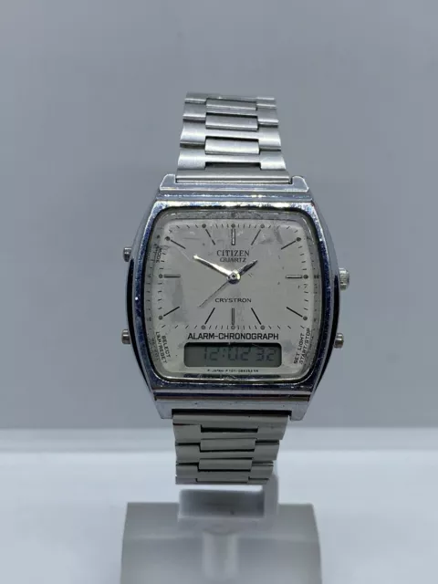 Citizen Crystron T011-087470 Vintage Watch Alarm Chronograph Japan Digi-Ana Rare Citizen Crystron T011-087470 Vintage Watch Alarm Chronograph Japan Digi-Ana Rare