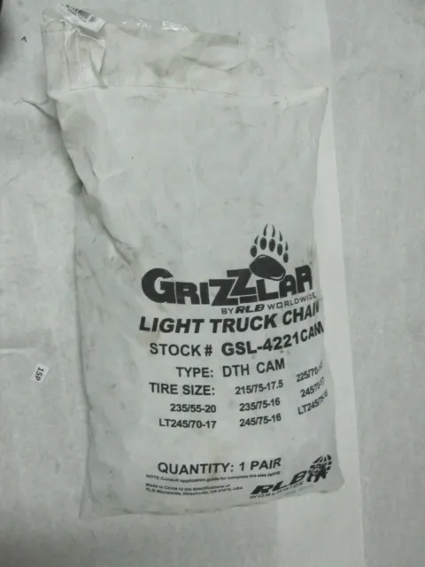 Grizzlar GSL-4221CAM Alloy Tire Chains Ladder LT SUV 215/75-17.5 225/70-19.5