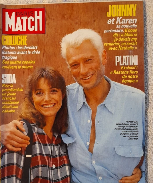 PARIS MATCH JOHNNY HALLYDAY & KAREN sa Nouvelle Partenaire année 1986