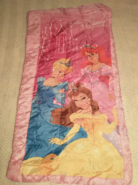 Disney Princess Pink Sleeping Bag Blanket Ariel Cinderella