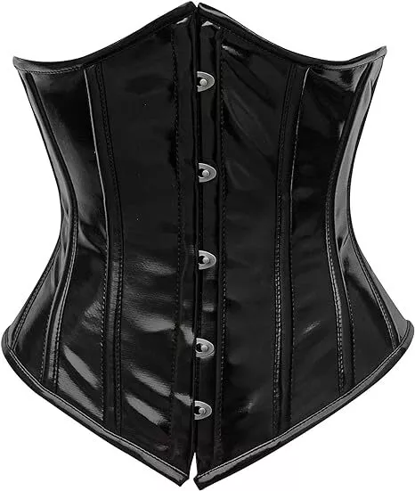 Corsetto da allenamento vita sottobosco nero PVC nero corsetto nero vinile shampoo corsetto