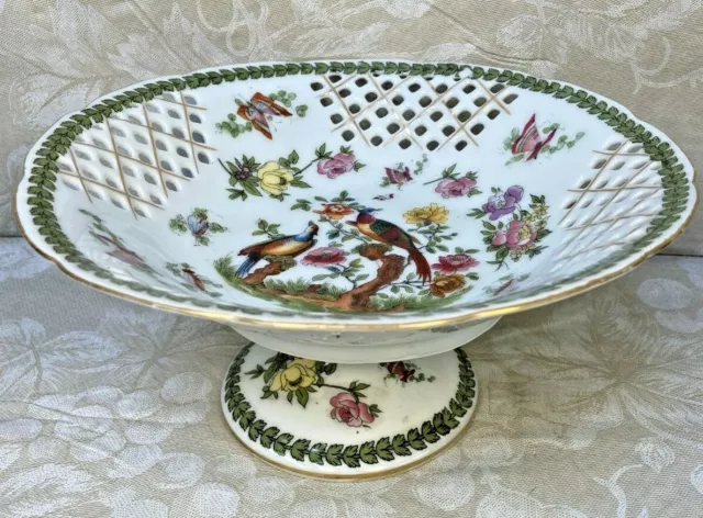 Victoria Austria Reticulated Comport with Bird, Butterfly & Flowering Motif