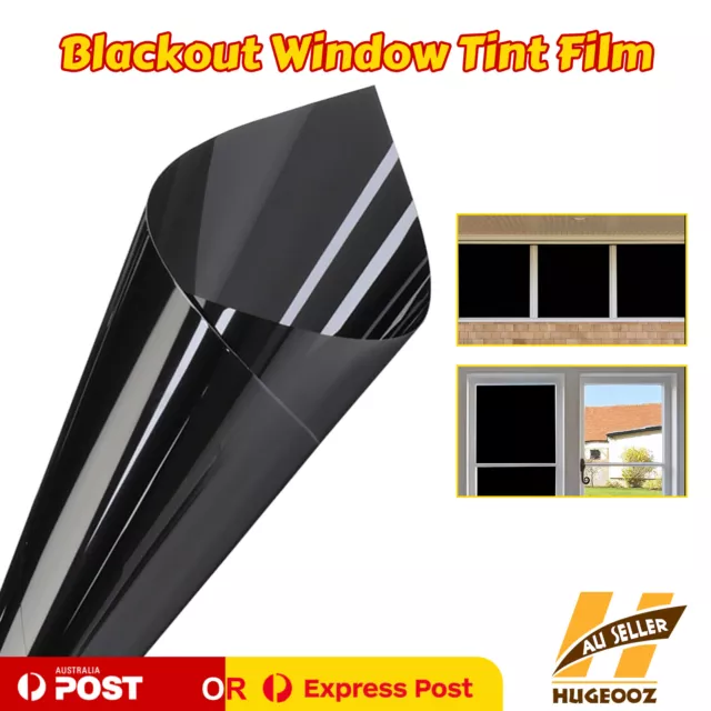 Blackout Window Film Privacy Home Tint 100% Light Blocking UV Sun Heat Control