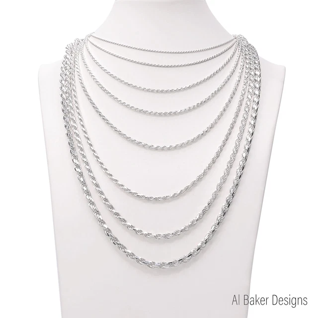 Womens Silver Necklace, 925 Silver Balls Beaded Chain Choker Stack Layer Necklace for Women and Girls | Made in Italy