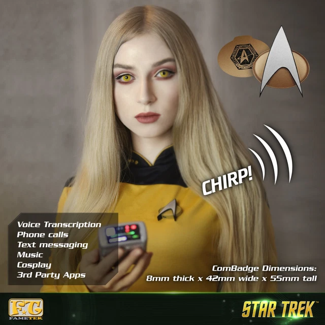 Star Trek The Next Generation Bluetooth Communicator Badge, TNG ComBadge, Delta 4