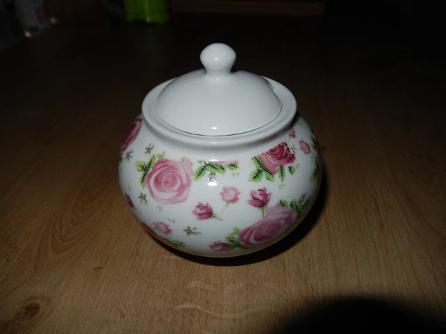 Zuckerdose mit Rosenmotiv von Adler