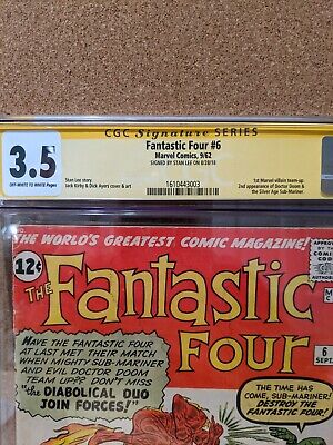Fantastic Four #6 CGC 3.5 Signed By Stan Lee - 2nd Doctor Doom  Marvel Comics 3