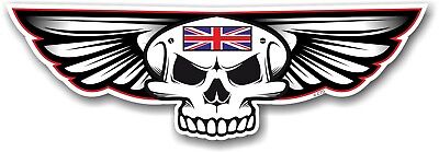 Gothic Skull And Wings Union Jack British Flag Retro Vinyl car sticker 125x40mm