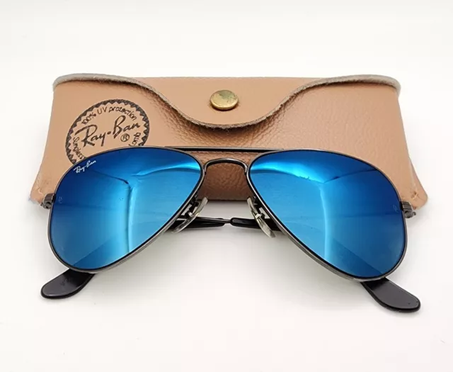 Vintage B&L Ray Ban Bausch & Lomb Blue Mirror G15 Gray 52mm W2486 Aviator w/Case Vintage B&L Ray Ban Bausch & Lomb Blue Mirror G15 Gray 52mm W2486 Aviator w/Case