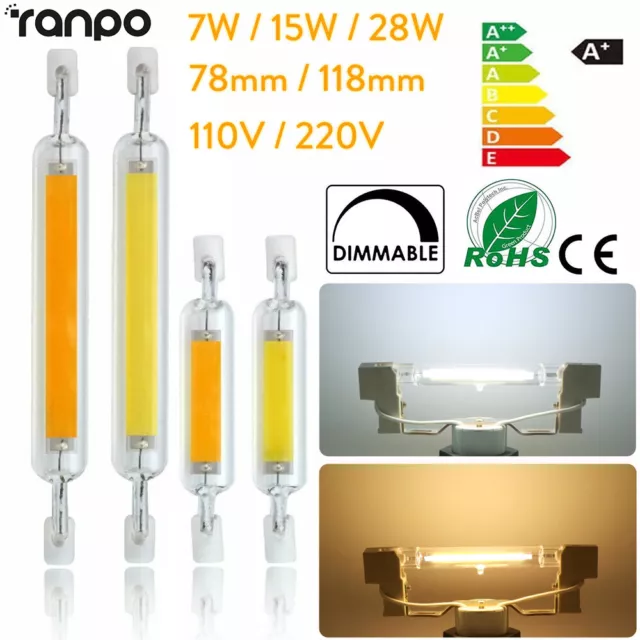 Regulable R7S LED Tubo de Vidrio Bombillas 7W 15W 28W 78mm 118mm Replace Halogen